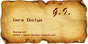 Gera Ibolya névjegykártya